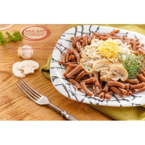 Макарони з грибами у вершковому соусі