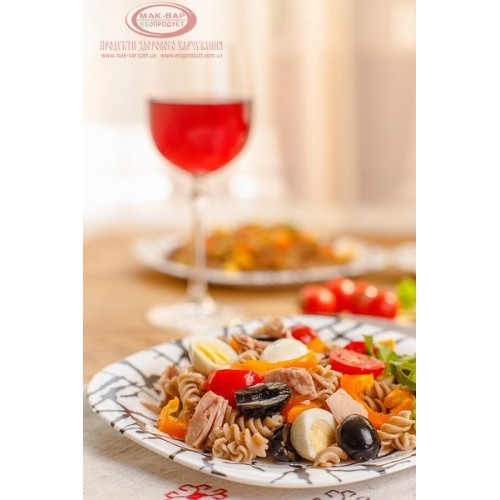 Макароний салат з тунцем і овочами