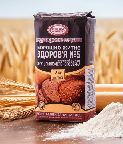 Борошно "ЗДОРОВ'Я" №5 житнє суцільнозернове (2 кг)